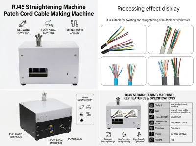 Maszyna do prostowania RJ45 do produkcji kabli krosowych JW-P08 Thumb