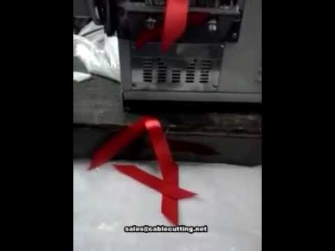 straight cut and bevel angled cut automatic webbing ribbon cutting